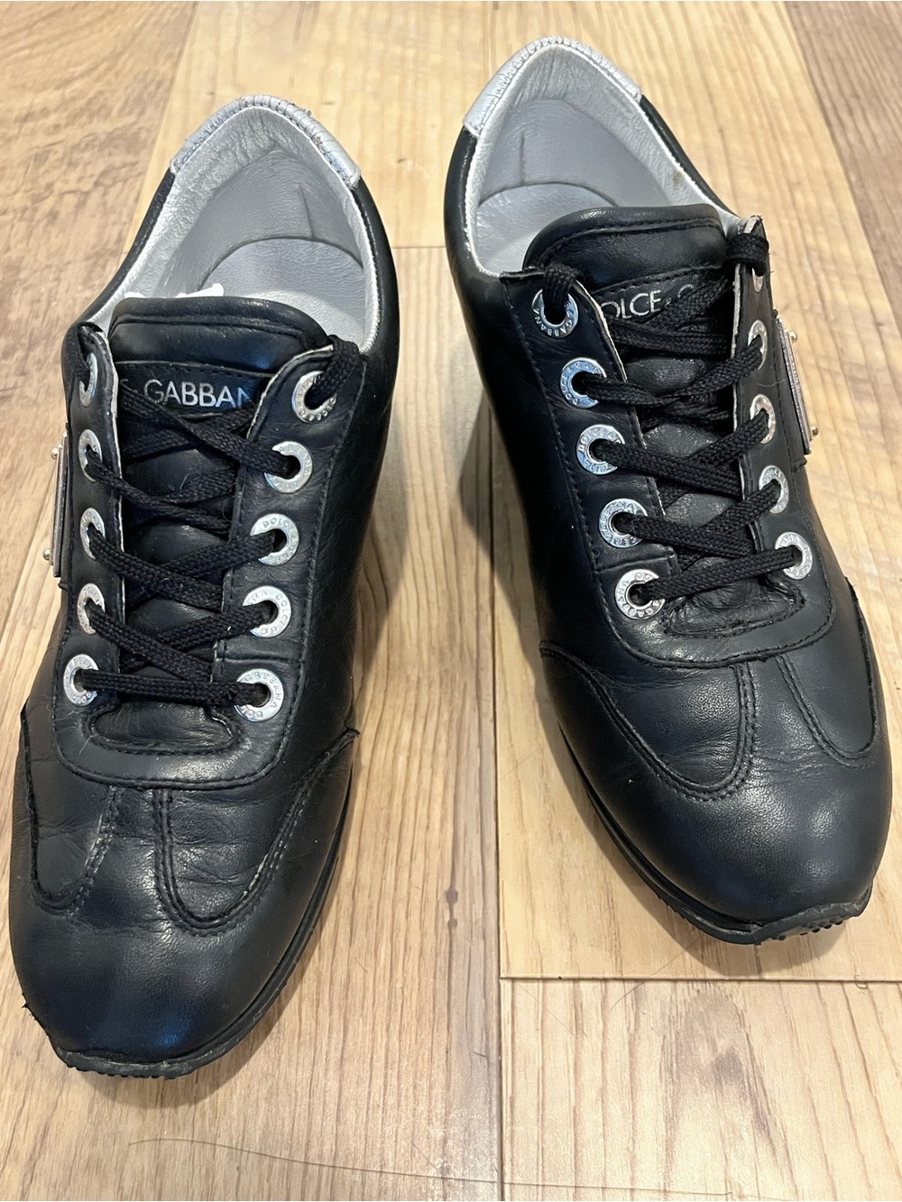 Dolce & Gabbana Black Leather Wedge Women’s Sneakers- size 36.5 - Picture 8 of 13